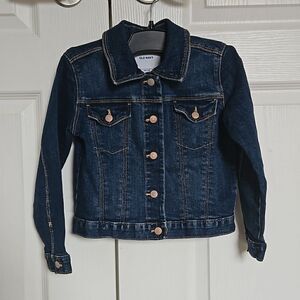 Old Navy Girl Denim Jacket 5T Dark Blue Washed